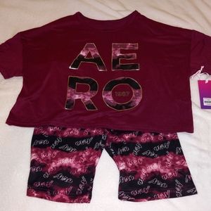 Aeropostale Cropped T and Shorts Set